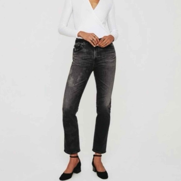 AG Adriano Goldschmied Saige High Rise Straight Jeans 10 Years Boundary - Picture 8 of 15